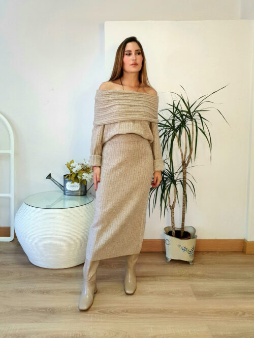 Conjunto Bardot beige