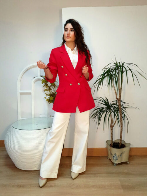 Blazer cruzada Hellen roja