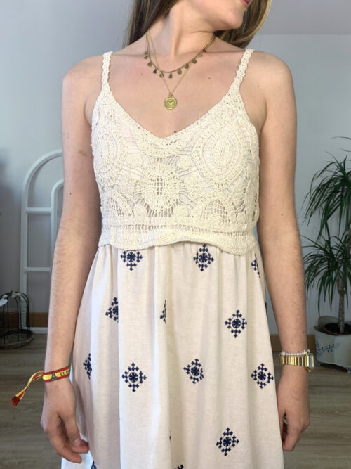 Vestido bordado blanco
