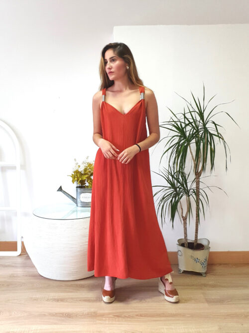 Vestido Atenas teja