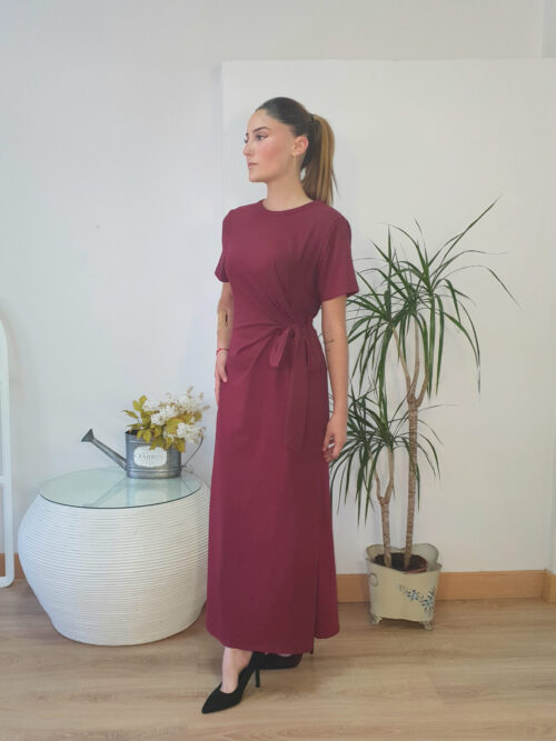Vestido Nudo burdeos