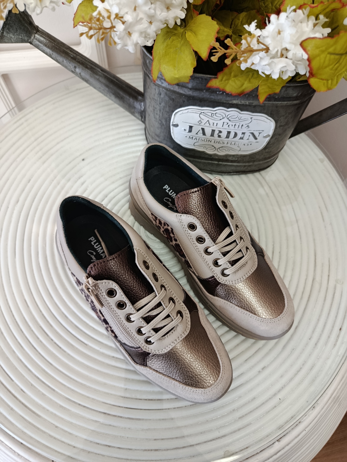 Zapatilla deportiva Plumaflex print beige - Imagen 3