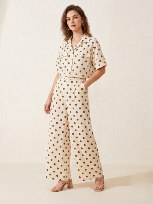 Conjunto Lunares Beige & Chocolate