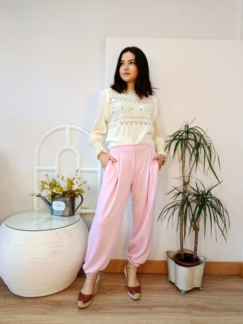 Pantalón Balloon Rosa Chic