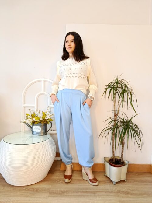 Pantalón Balloon Azul celeste