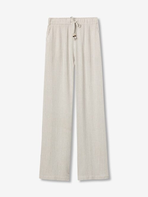 Pantalón Lino Rayas Natural Ruthy – Tiffosi