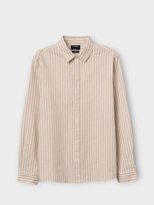 Camisa Rayas Beige Cooper Tiffosi