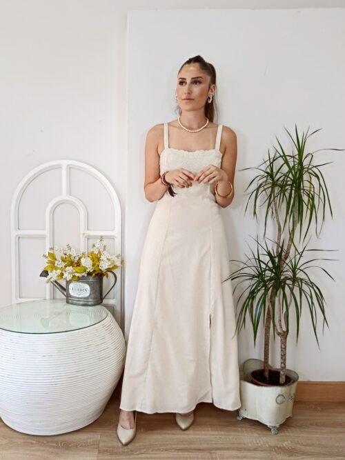 Vestido Largo Alba Bordado