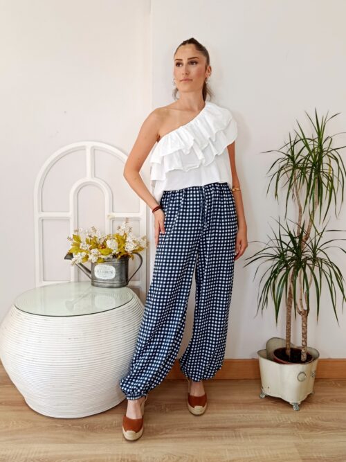 Pantalón Vichy Marino Comfort