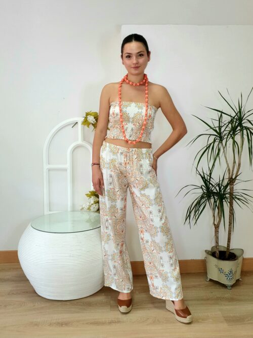 Conjunto Bali estampado blanco