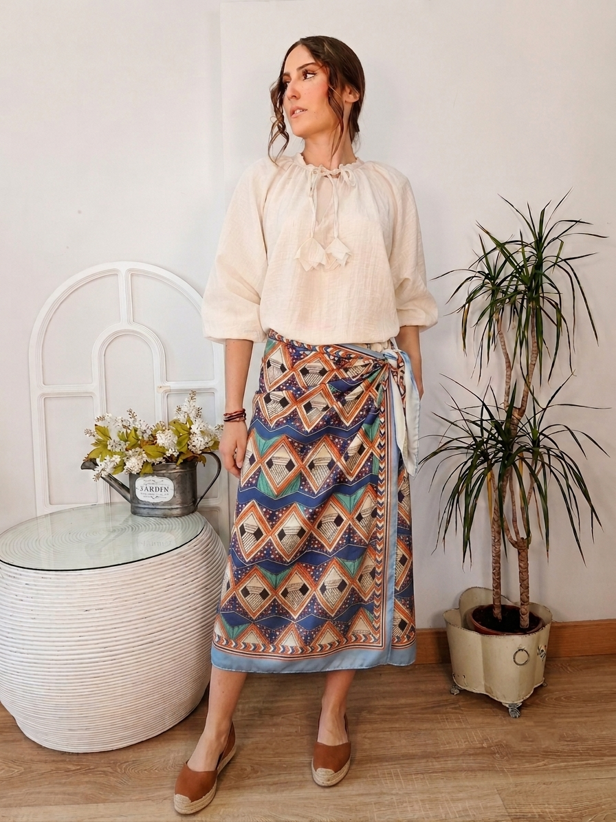 Falda Pareo Reversible Tahití Luxe - Imagen 2