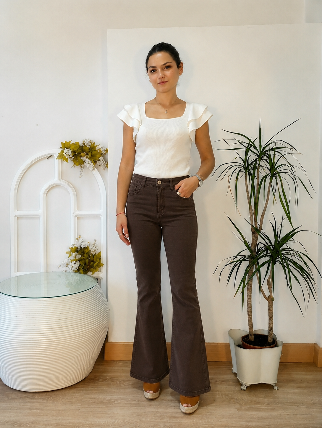 Jean Flare Silhouette Marrón