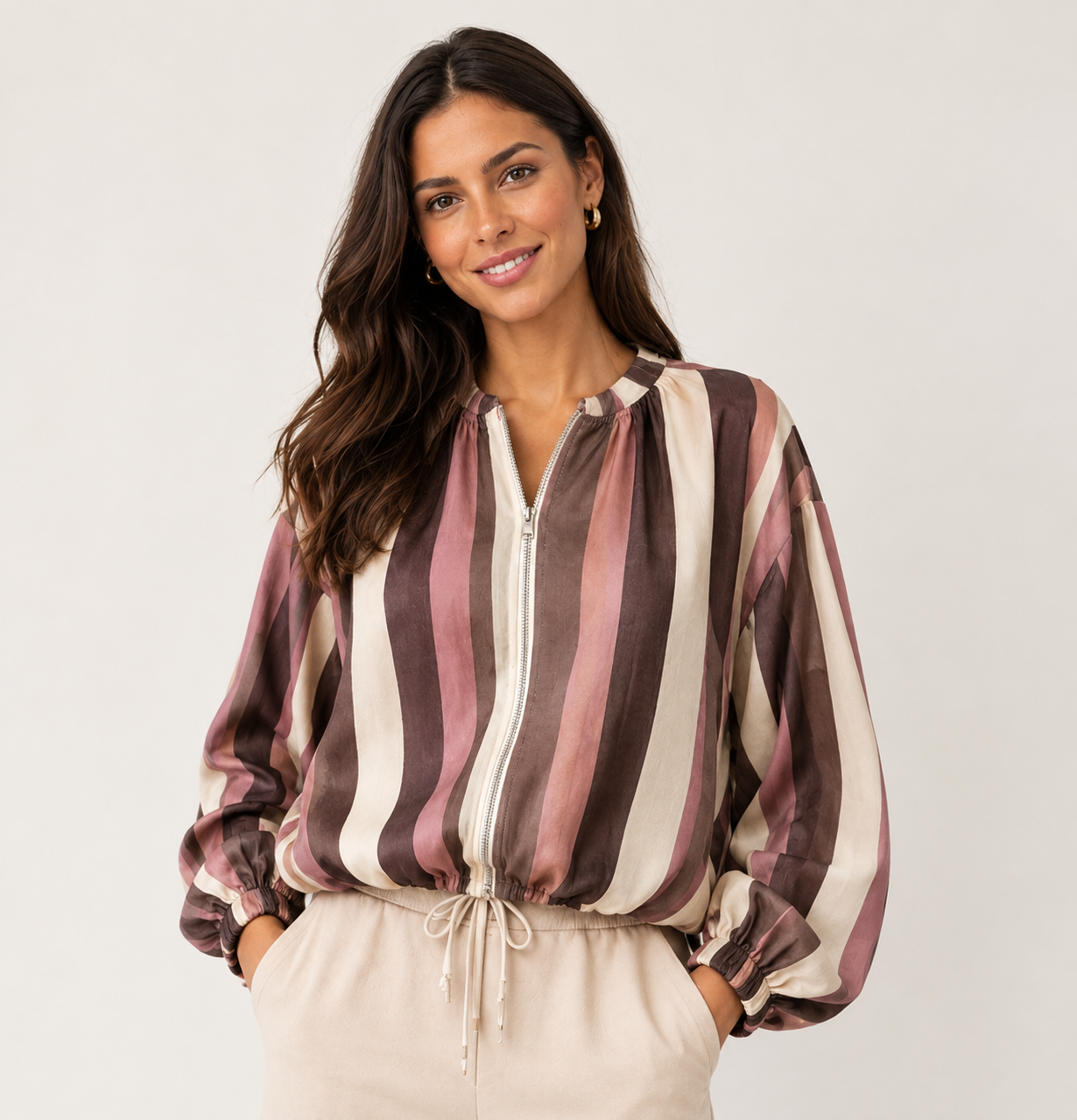 Bomber Rayas Rosa