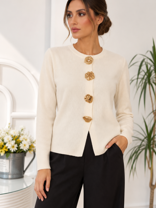 Chaqueta de Punto Beige Alma