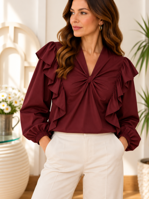 Camisa Liria Burdeos